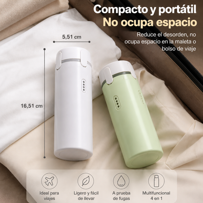 Botella de Viaje 4 en 1 Recargable para Champú, Gel y Cosméticos